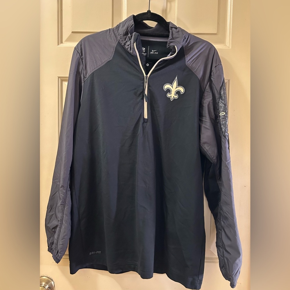 NFL Nike OnField Apparel Saints Black and Gray Jacket - Picture 5 of 7